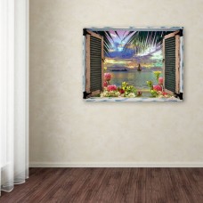 Trademark Fine Art "Tropical Window to Paradise III" Canvas Art by Leo Kelly   564064439